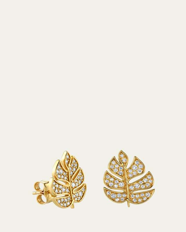 Medium Monstera Leaf Stud Earrings